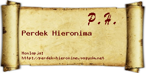 Perdek Hieronima névjegykártya